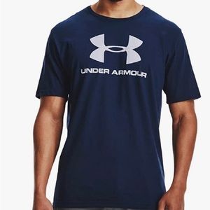 NWT Under Armour Mens Graphic Logo Tee T-Shirt Navy Blue